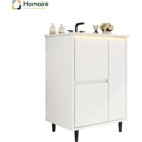 Flur- Garderobenschrank weiß aus MDF 61 x 46.5 x 87 cm HOMAIRE (1/5)