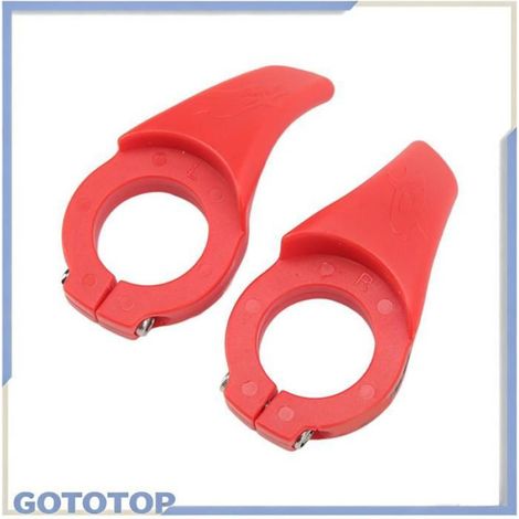 guidon auxiliaire de vélo 1 paire de repose-pouce de guidon, résistant à l'usure, poignée de Force, sport chaine Noir Rouge (1/5)