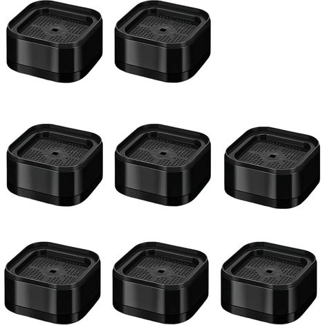 Elevadores apilables para patas de cama, 8 piezas, PP, antideslizantes, 5 cm de diámetro interior, para sillas y sofás (negro). (1/5)