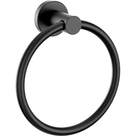 Anillas para toallas, Toalleros de pared, Toalleros modernos de acero inoxidable, Aptos para baños, cocinas y caravanas, Negro (1/5)