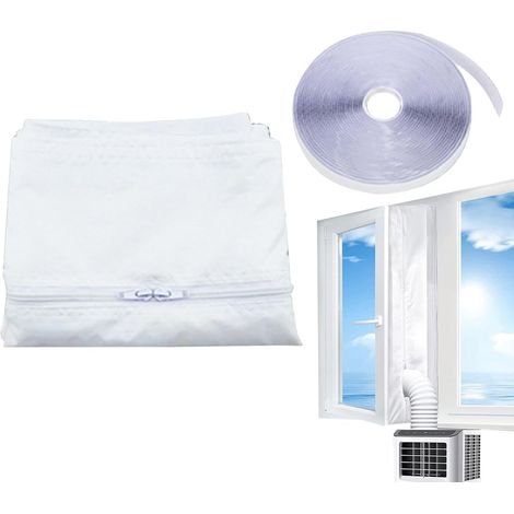 Calfeutrage de fenêtre Kit souple résistant à la chaleur et pliable Bande d'étanchéité isolante pour maison, bureau, dortoir, appartement, hôtel, climatiseur, sèche-linge, fenêtre à (1/5)