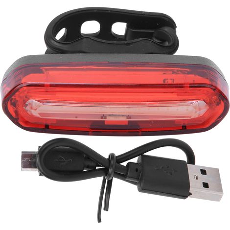 Phare arrière LED pour vélo, lampe de sécurité rechargeable USB, équipement cycliste pour VTT et vélo fixe. (1/5)