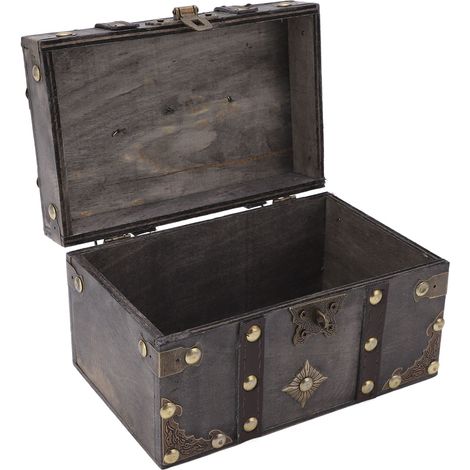 Coffret à bijoux en bois avec serrure à combinaison rétro, protections d'angle en alliage, durable et polyvalent.