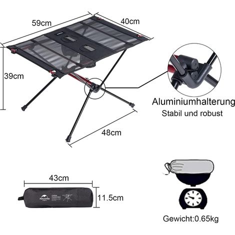 Table Pliante - 39 cm - Nylon et Alliage d'Aluminium - Pour Camping Randonnée Pêche Plage Jardin - 1 Pièce