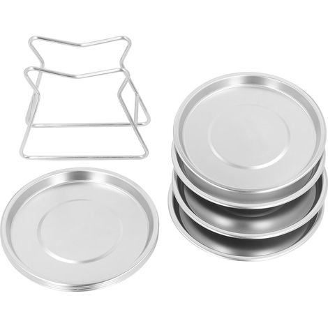 8-teiliges Set Knochenteller aus Edelstahl (304), kleine Snack- und Beilagenteller (1/5)