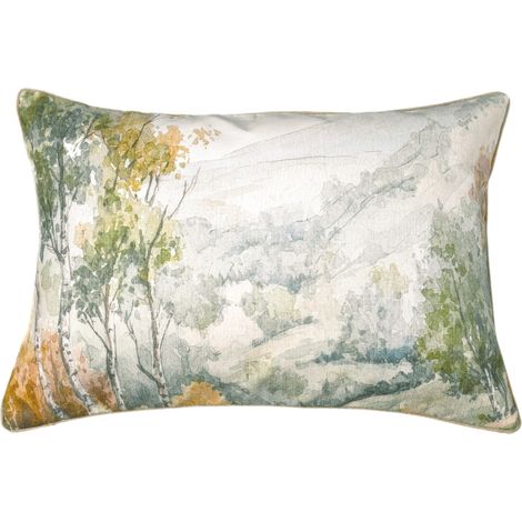 Coussin motif aquarelle forêt Vert 40x60 cm (1/5)