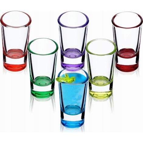 KADAX Schnapsgläser, 6er Set, 28ml, Shotgläser, Stamper für Alkohol