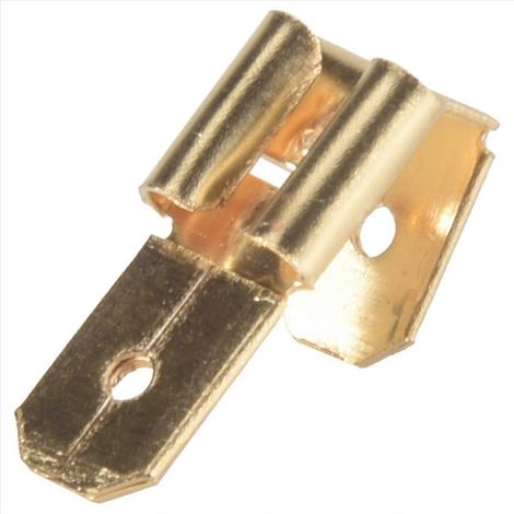 25 Connecteurs Cosse Plate Mâle-Femelle, Rapides à Brocher, Lot de 25 Pièces, Bornes à Fourche, Connexion Électrique Rapide (1/5)