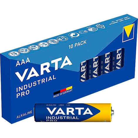 Pack de 10 pilas aaa lr03 Varta industrial pro ø10.5x44.5mm