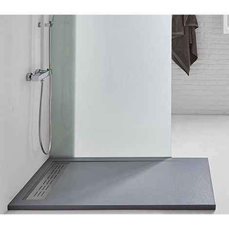 Piatto doccia Grafite SOLIDSTONE alto 2,8 cm,bordo e scarico largo 70x120 (1/4)