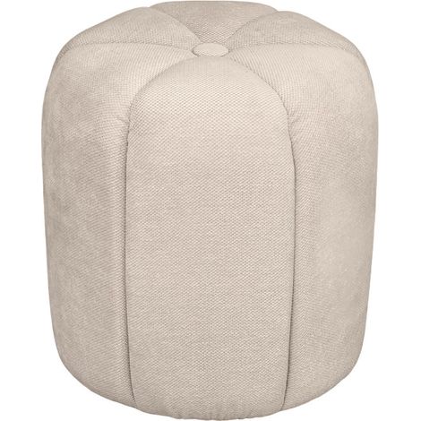 Pouf rond en tissu ø38cm - Beige - Flower (1/5)