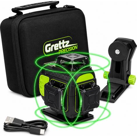 Grettz G4D 4D Multi-Line Green Beam Laser Level (1/5)