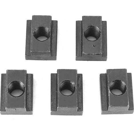 5 pièces écrous à fente en T finition oxyde noir filetage M8 adaptés aux fentes des tables de machines-outils (M8) (1/5)