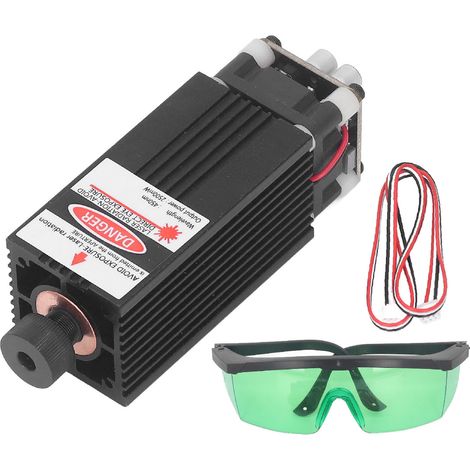 Module graveur découpe laser CNC 450nm 2500mW 2,5W focalisation réglable refroidissement rapide 3 broches pour bricolage (1/5)