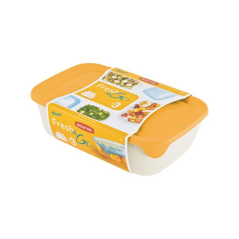Curver zestaw pojemników fresh&ampgo 2l+1l+0,5l   /żółty/ 
trasparente