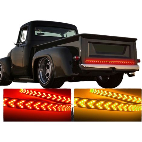 Barre Lumineuse de Porte Arrière pour Camion avec Feux Stop Rouge Clignotants et de Recul - KZQ (1/5)