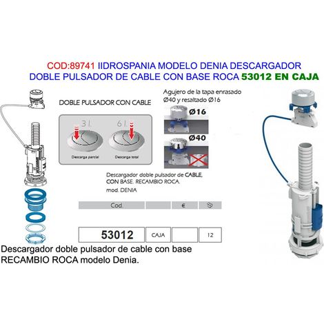 Pluvia Denia Doppelentlader für Baja Kabelspülkasten 53012