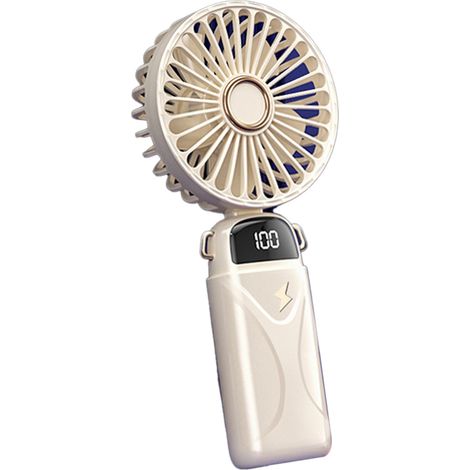 Wiederaufladbarer USB-Handventilator mit 5 einstellbaren Windgeschwindigkeiten, Mini-Ventilator mit Digitalanzeige und 800 mAh Kapazität. (1/5)