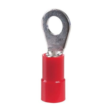 Cosses PVC jaune à anneau pré-isolée à sertir - diamètre tête 10 x 5,6 mm - Section 4 - 6 mm² - Vendu par 100 - Klauke (1/3)