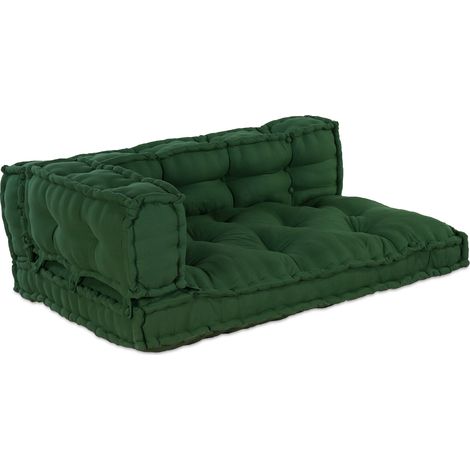 vidaXL Pallet Sofa Cushion 3 pcs Green 120 x 80 x 38 cm Fabric
