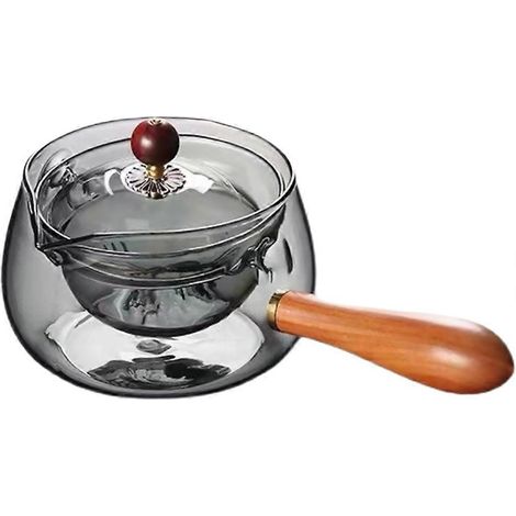 Théière rotative, théière à long manche, bouilloire à filtre en verre, service à thé portable (1/5)