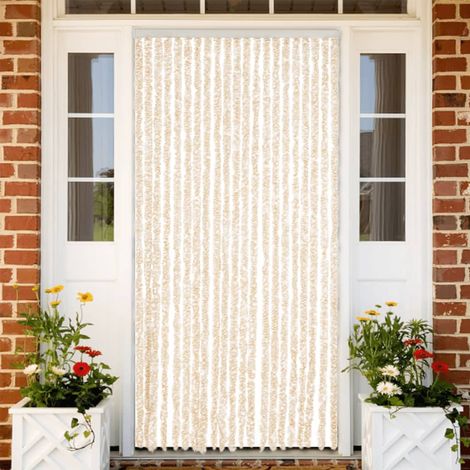 Cortina antimoscas chenilla beige y  90x200 cm