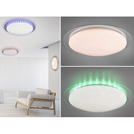 LED Deckenleuchte Fernbedienung dimmbar Sternenhimmel Farbwechsel, Ø 72cm (1/5)