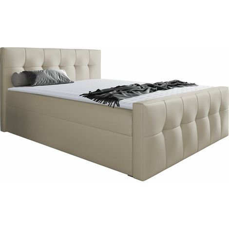 Lit boxspring Scriptum, Soft 033, Continental, Double, 160x200, Faux cuir, Disponible, 162x226x120cm (1/5)