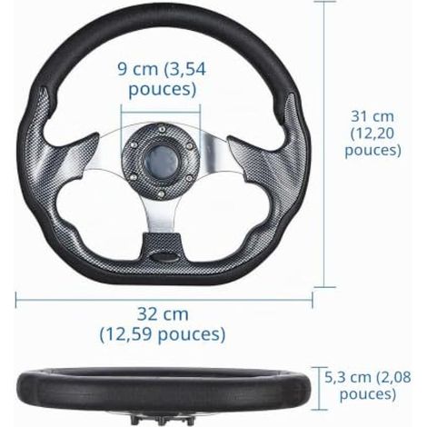Grant Volant de Course Universel Pour Voiture 320 mm Volant de Voiture Universel Style Carbone Racing Drift avec Bouton Klaxon (1/3)