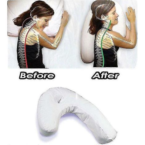 Oreiller Side Sleeper Pro en forme de U pour la nuque et le dos. Soutient votre cou et votre colonne vertébrale pendant votre sommeil. (1/5)