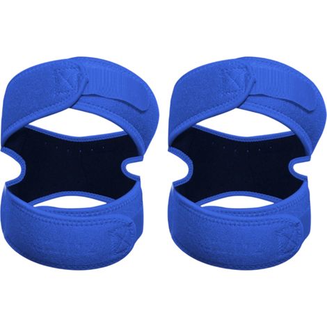 Set of 2 large knee braces, double support strap for patellar tendon, adjustable neoprene stabilizer for meniscus tear, arthritis, tendonitis, anterior cruciate ligament, pain relief, recovery, runnin