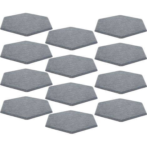 Panneau Acoustique 12 Pièces Hexagonal Adhésif Mousse Absorbante Phonique Cale Murale Isolation Sonore Studio Gris Foncé (1/5)