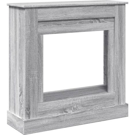 Manteau de cheminée gris Sonoma, 90x30x90 cm, bois d'ingénierie. (1/5)