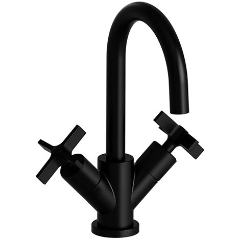 Robinet mélangeur lavabo CROSS ROAD Blackmat avec vidage à tirette - Cristina Ondyna (1/2)