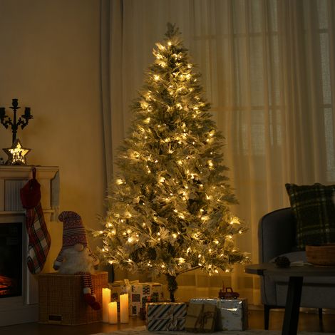 Árbol de Navidad Artificial 180 cm con 300 Luces LED Blancas Cálidas con 577 Ramas Apertura Automática Base Plegable (1/5)