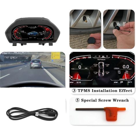 CarPlay, voltímetro digital, CarPlay inalámbrico, navegación en tiempo real, compatibilidad con BMW Serie 4 F32 F33 F36 2013-2019, F32 con TPMS (1/2)