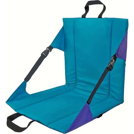 Coussin d'assise et de dossier d'extérieur en tissu Oxford (42 × 40 cm) – Tapis de camping pliable, portable et imperméable – Coussin d'assise et de dossier extra épais et antidérapant, idéal pour les (1/5)