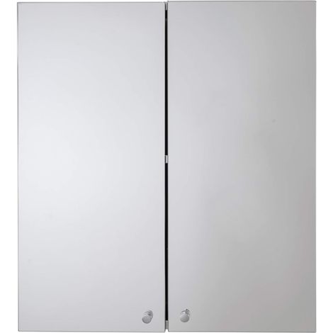 Croydex Double Door Bathroom Cabinet, Stainless Steel, 50 x 45cm - Carra (1/5)