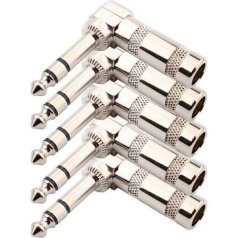 pièces 6.35mm 1/4 "TRS souder connecteur Jack,stéréo Audio Souder Connecteur connecteur Angle Droit de 6.35mm,Prise de (1/5)
