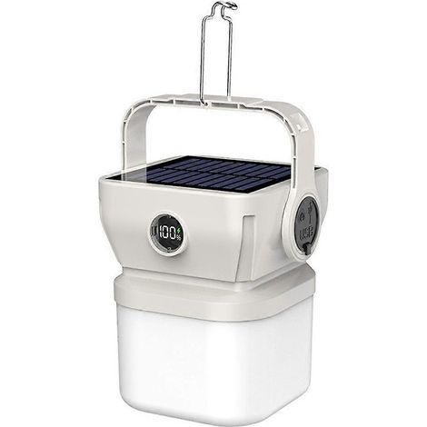 Lampe solaire LED portable rechargeable, lanterne étanche pour marchés nocturnes, camping, tente, lampe de secours en cas de panne de courant. (1/5)