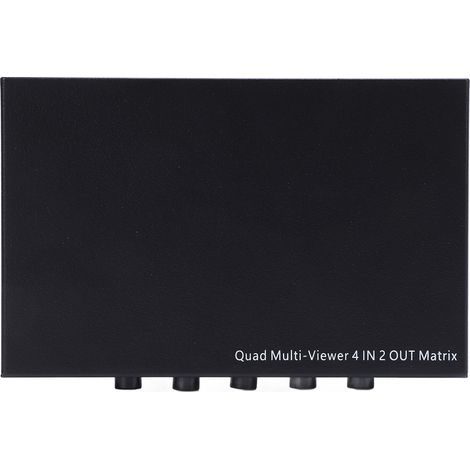 Commutateur multiviewer 4K, interface multimédia HD 4x2, 4 entrées, 2 sorties, 6 modes d'affichage, commutateur multiviewer fluide avec télécommande pour PC et ordinateur portable, prise européenne. (1/5)