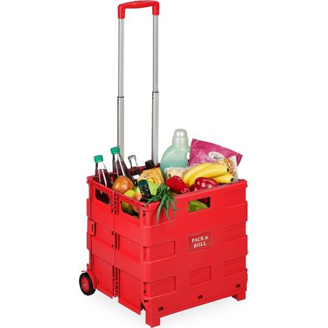 Carrito de compra plegable con asa telescópica, capacidad de 35 kg (1/5)