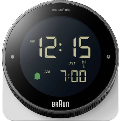 Braun BC24W-DCF Radiocontrollato Sveglia Nero, Bianco (1/5)