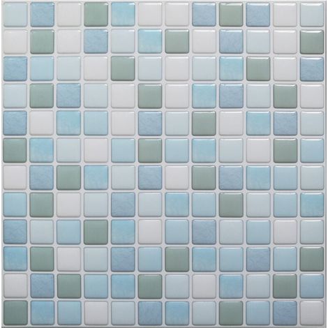 3D-Mosaikfliesen, selbstklebend, wasserdicht, Wandfliesenaufkleber, 23,6 x 23,6 cm, für Küche und Badezimmer, 4 Stück