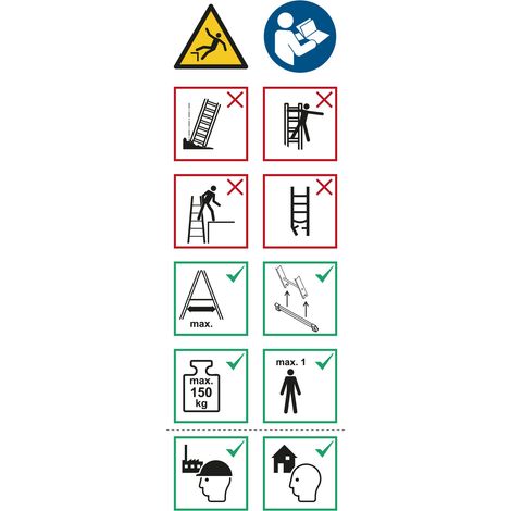 Layher Piktogrammetiketten für Plattformleiter Topic 1074, 10er-Pack (1/2)