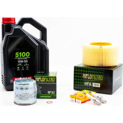 Kit Révision Filtres Bougies pour BMW R 1150 RS de 2001 à 2004 - MOTUL 5100 15W50 4L
