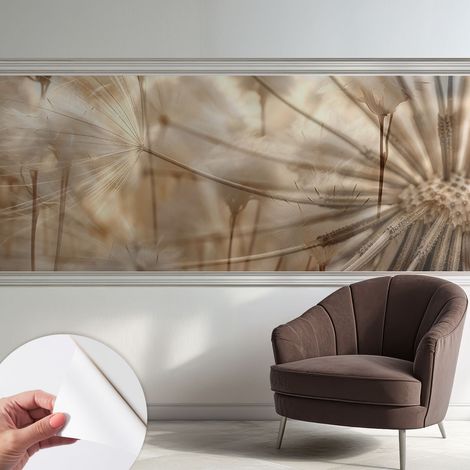 Selbstklebend Tapete modern - Wanddeko für Küche - Klebefolie Wand - luxus Look Zarte Pusteblumen 250x104 cm (1/5)