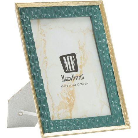 Cornice portafoto Grent in resina verde smeraldo e oro 15x20