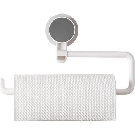 Porte-serviettes en papier mural organisateur de rouleau rotatif multifonction adhésif fort pour cuisine salle de bain salon bureau (1/5)