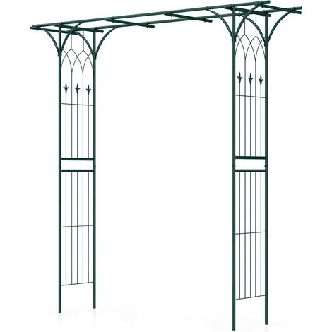 Costway – Arche de jardin en métal 205x52x206 cm – Support de plantes grimpantes – Résistant aux intempéries – Décoration mariage et cérémonie